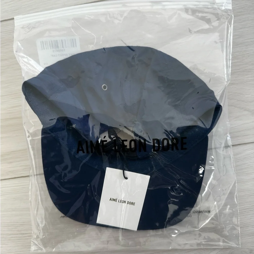 NEW AIME LEON DORE script sport nylon twill 6 panel hat cap navy